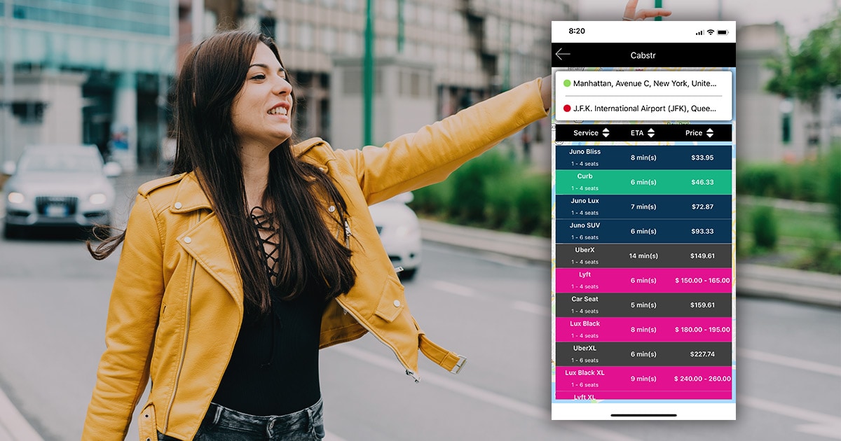 Compare Ride Sharing Ride Hailing App Prices Juno Lyft Uber Via