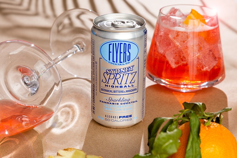 Non-alcoholic, sparkling CBD cocktails by Flyers Cocktail Co. 