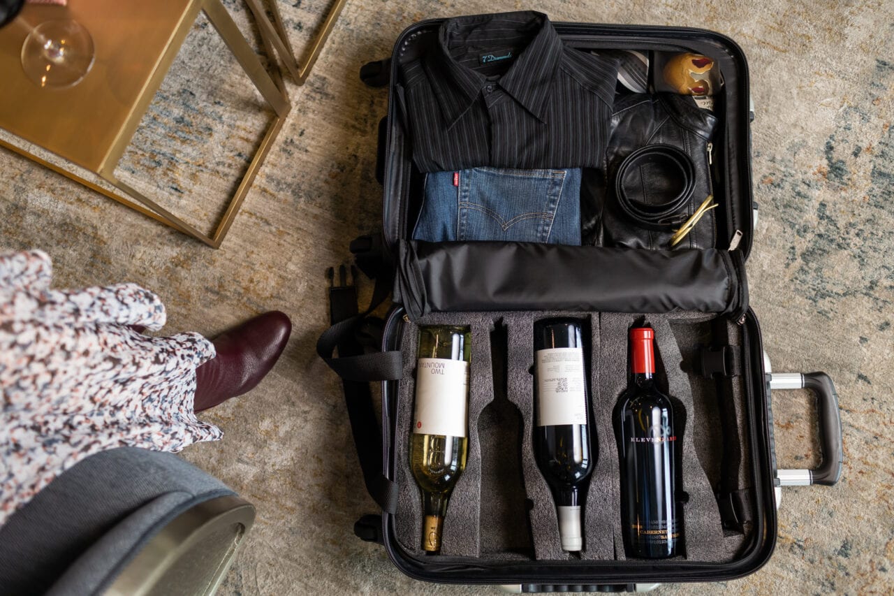For those of you who travel light - you can also pack your clothes in a wine suitcase