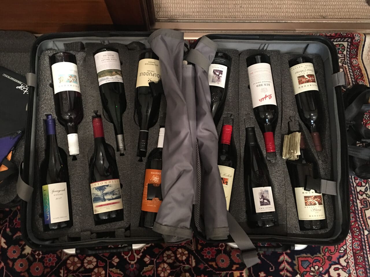 Wine travel bags and packing wine for air travel VinGardeValise
