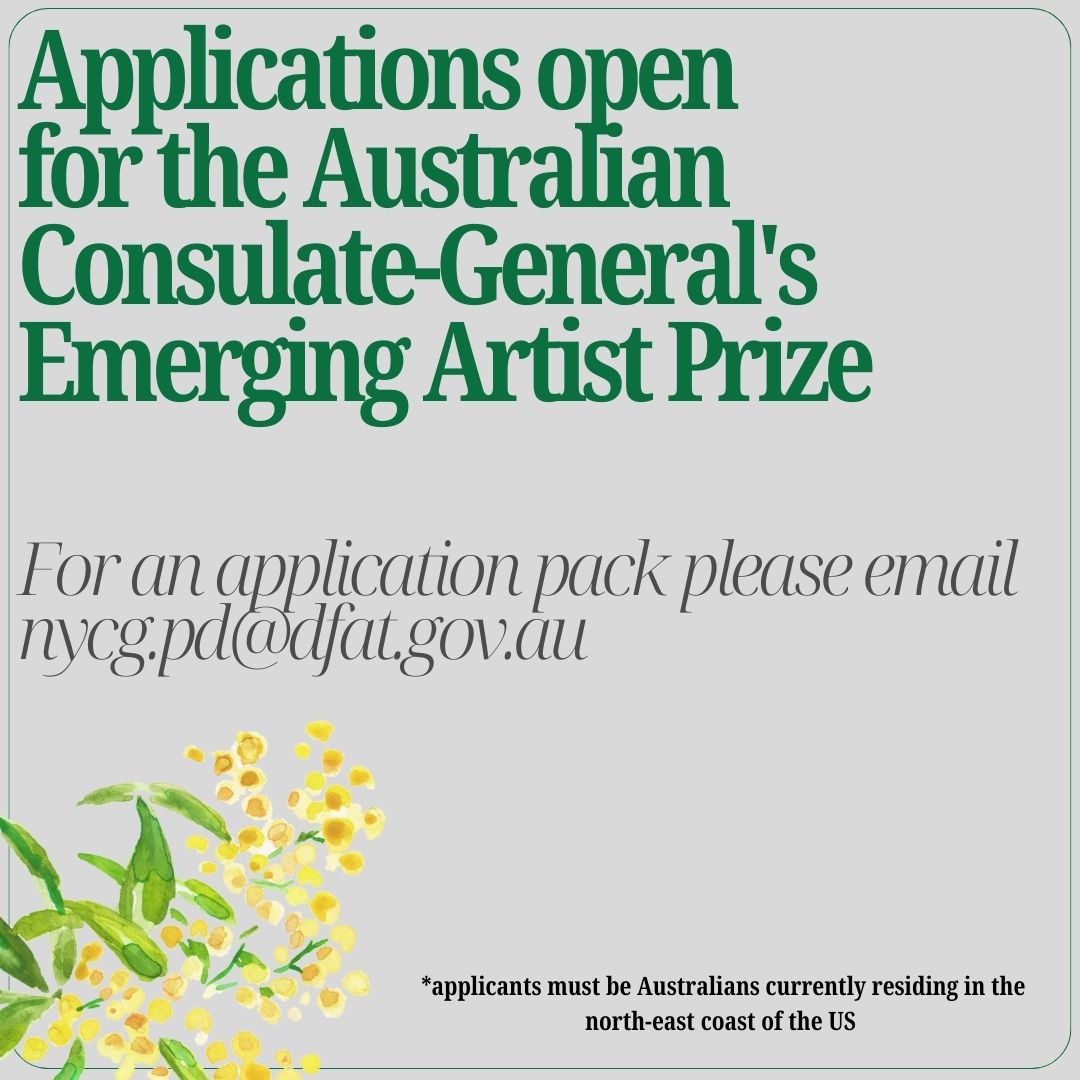 Applications open for the Australian Consulate-General's Emerging Artist Prize