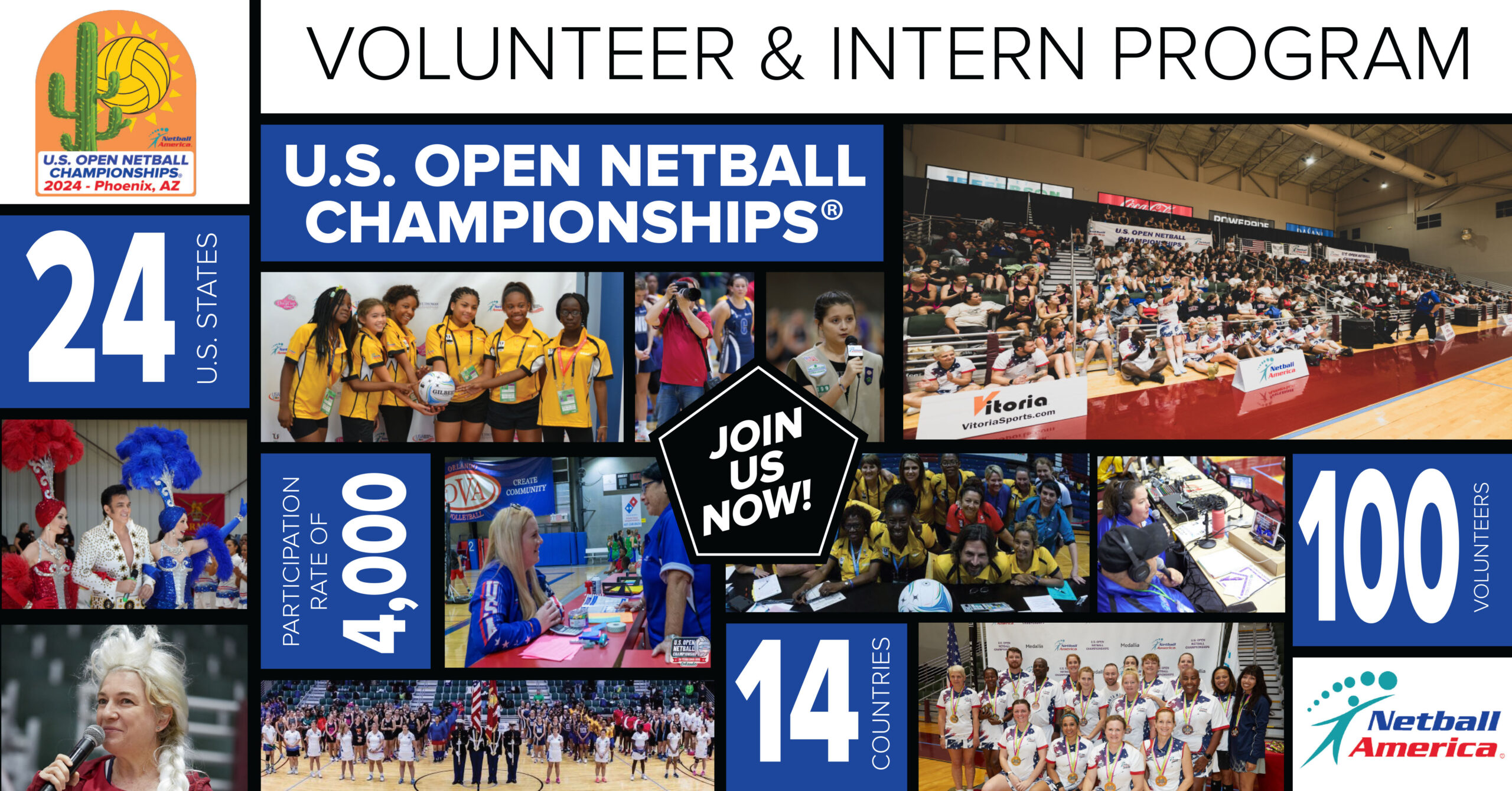 Phoenix (AZ) – US Open Netball Championships 2024. Play, Volunteer or Sponsor