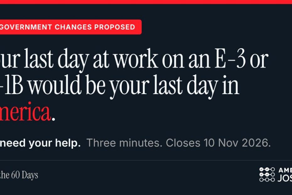Your last day at work would be your last day in America.