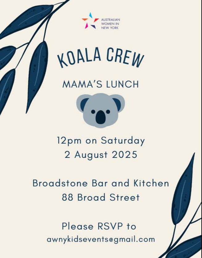 New York – MAMA'S LUNCH – WITH AWNY (Australian Women in New York)